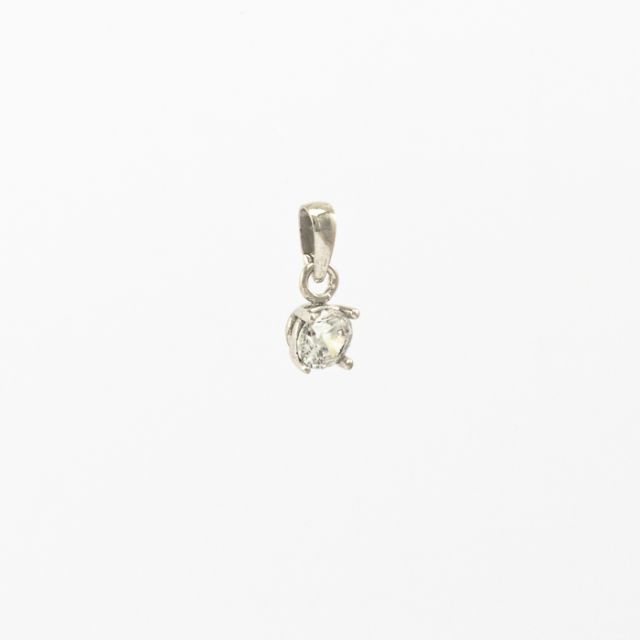 Balto aukso pakabukas su cirkonio kristalu 874