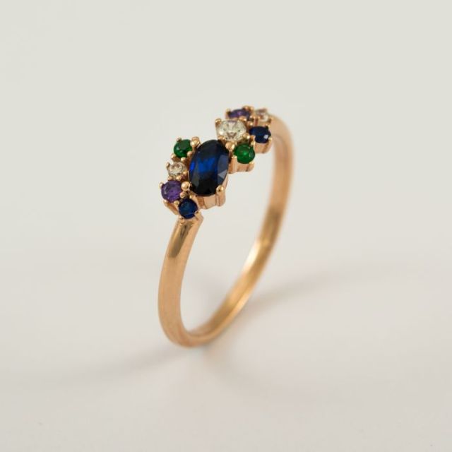 Auksinis žiedas su cirkoniais