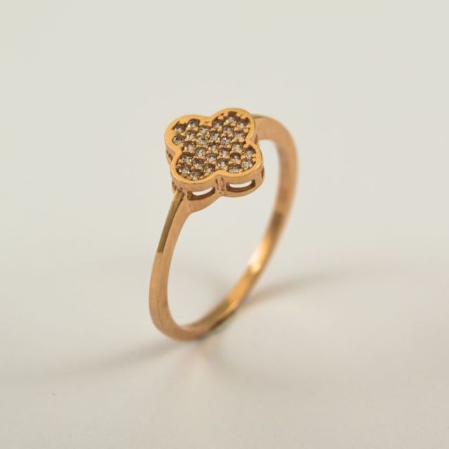 Auksinis žiedas su cirkoniais