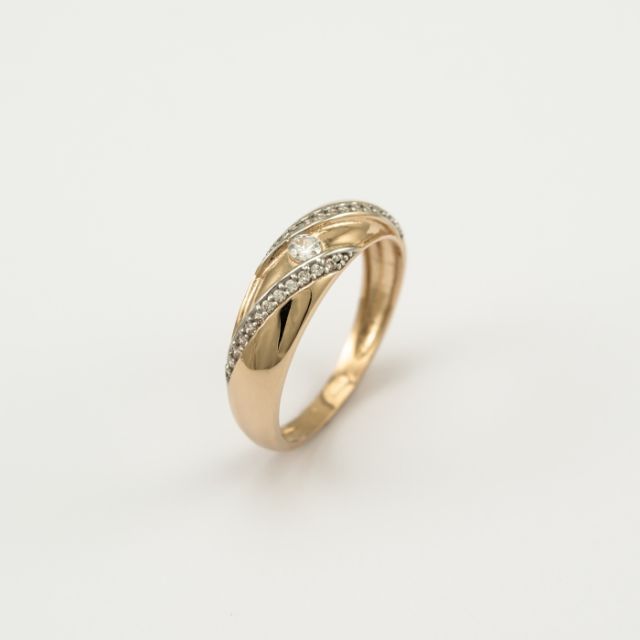 Auksinis žiedas su cirkoniais 879